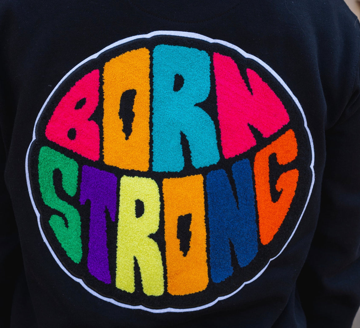 HARDCOREVIBES Uni-sweater (Chinelle-applicatie)