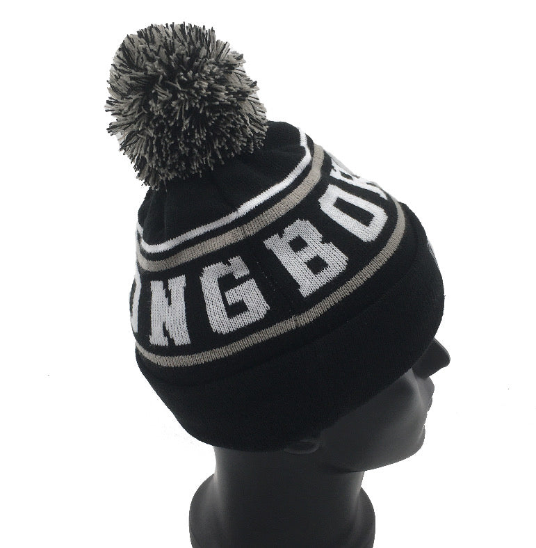 Black and white bobble hat outlet