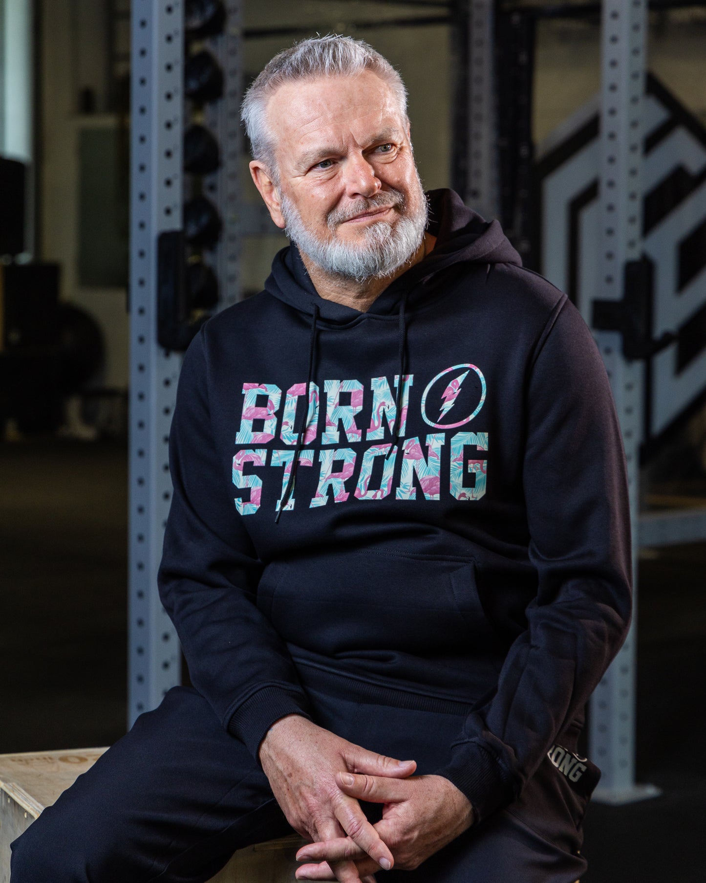 BORN STRONG Hoodie Flamingo
