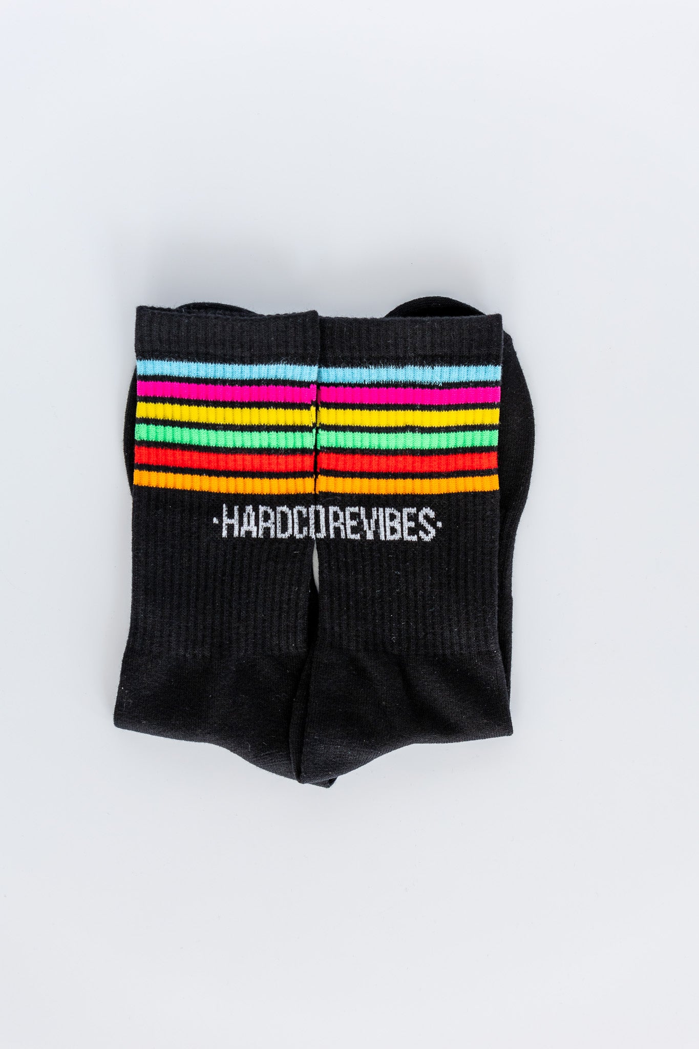 HARDCORE VIBES Crew Socks - Black