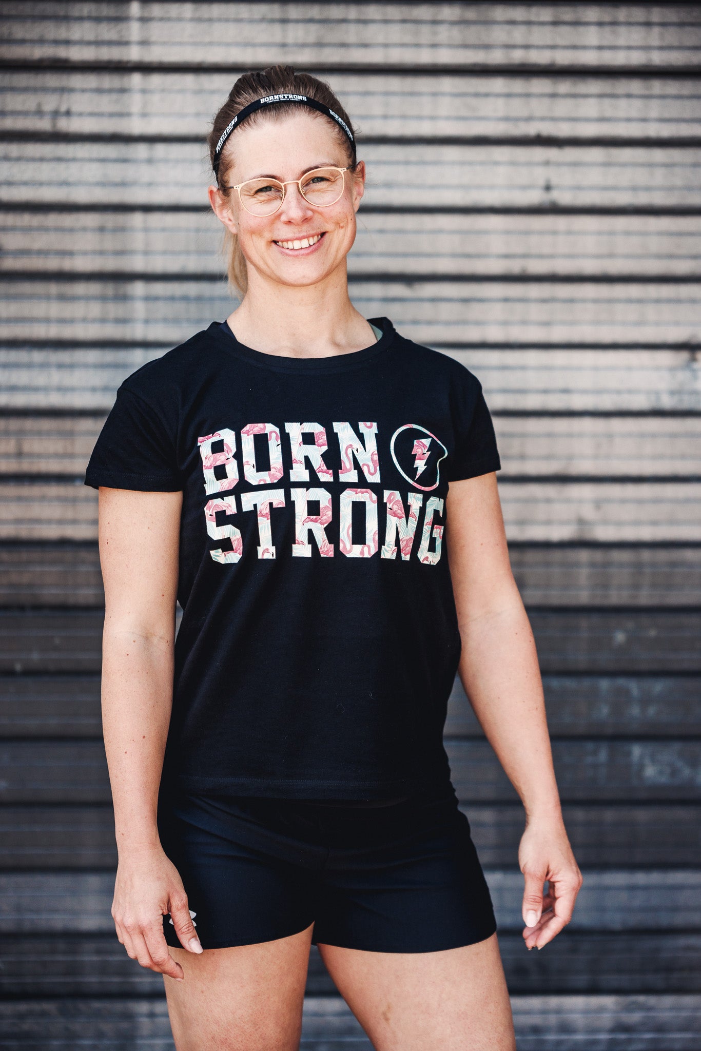 BORN STRONG Ladies Shirt Flamingo