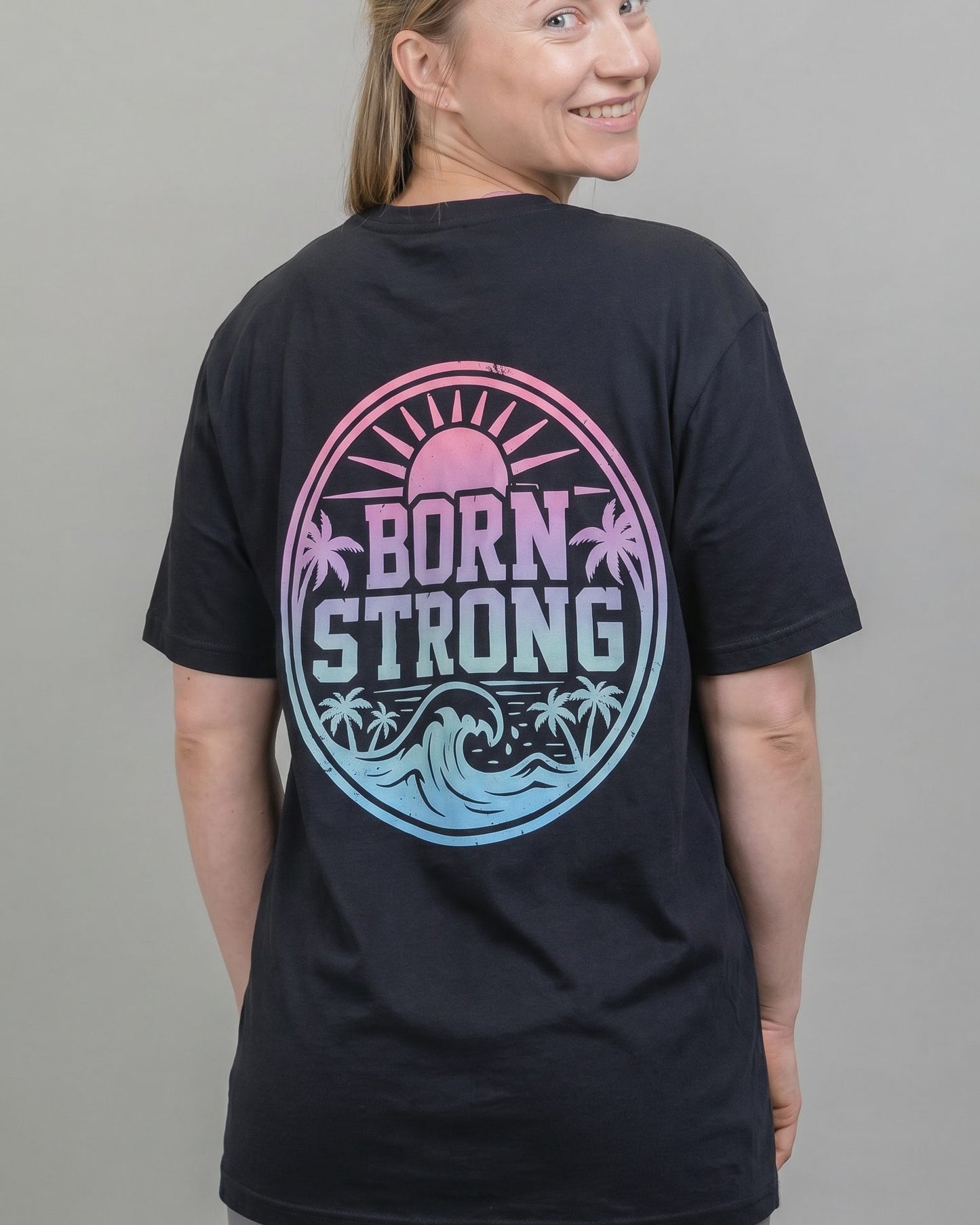 Sunset Wave T-Shirt Functional Fitness Born Strong