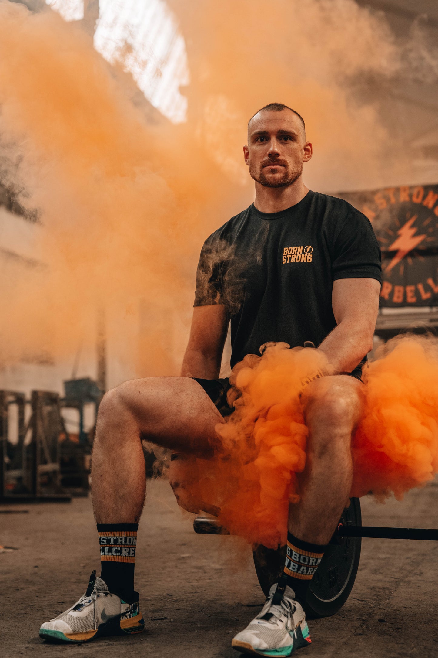 T-shirt BARBELL CREW - Noir / Jaune