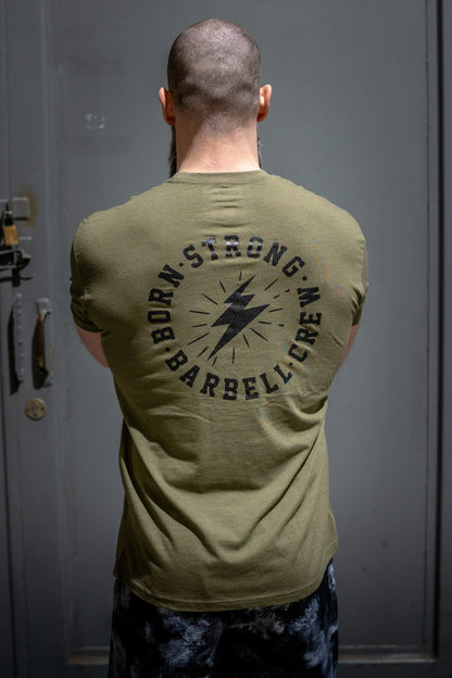 BARBELL CREW T-shirt - Olijf / Zwart