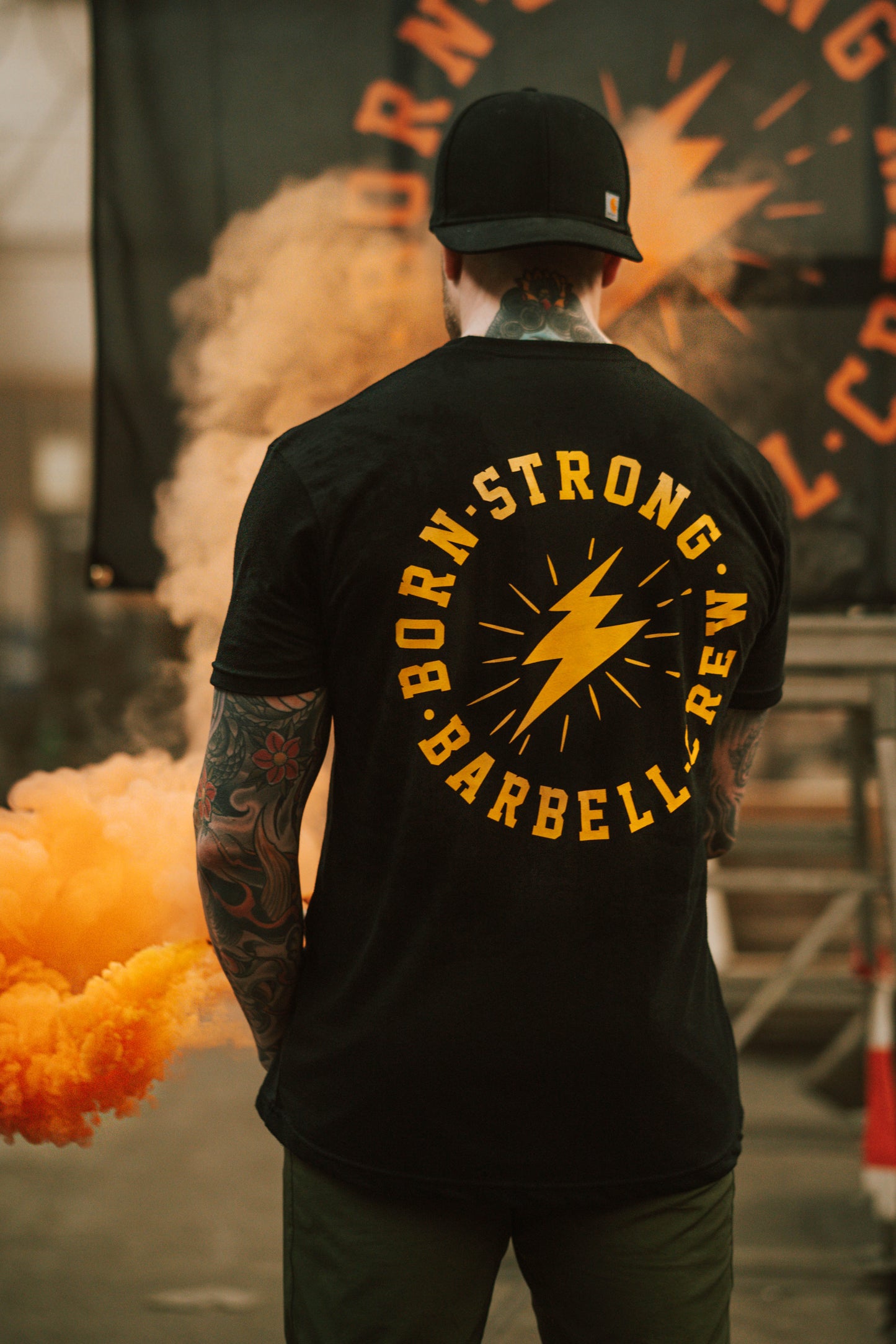 T-shirt BARBELL CREW - Noir / Jaune