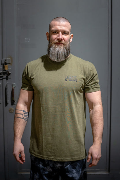 BARBELL CREW T-shirt - Olijf / Zwart