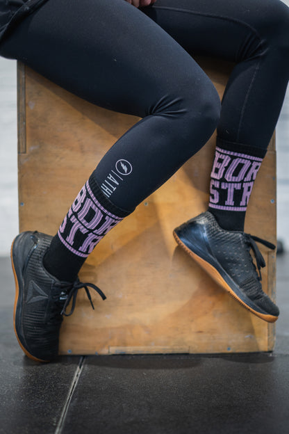 Crew Socks - Black / Lilac