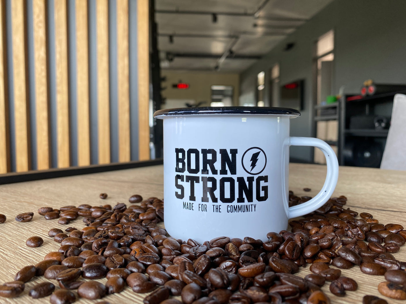 BORN STRONG mug