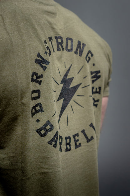 BARBELL CREW T-shirt - Olijf / Zwart